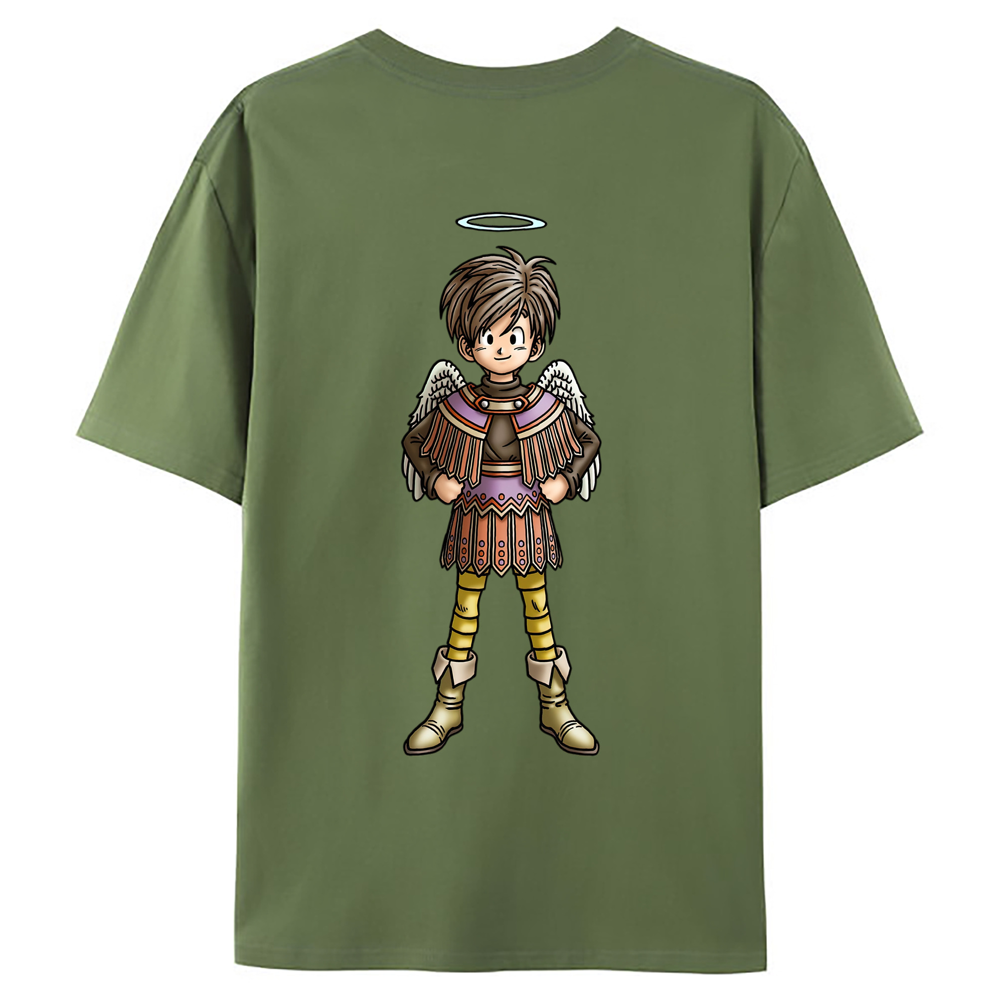 （画像用） ドラゴンクエスト Doragon Kuesuto Dragon Quest 綿100％ メンズ半袖Tシャツ（バックプリント） 通気性